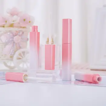 

New 5pcs/lot Gradient Pink Lip Gloss Tubes 3.5ML Refillable Bottles Lip Balm Containers Lipgloss Packaging Cosmetic Container