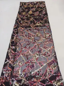 

fashionable tulle embroidery french net lace fabric Sat-8.9412 with beads for party dress