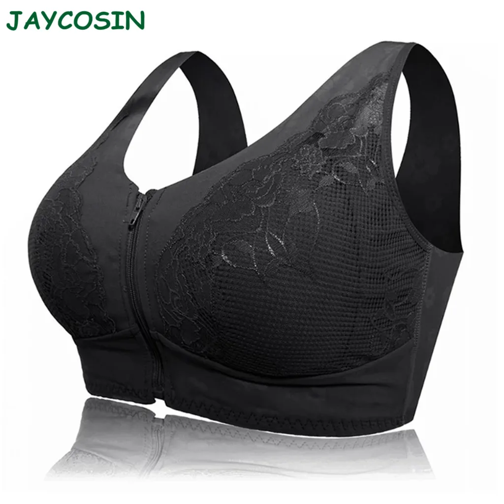 JAYCOSIN Clothes Women Sexy Front Zipper Wireless Bra Set Fashion Non-trace Straps Anti-Sagging Gathered Bras For Women 1210