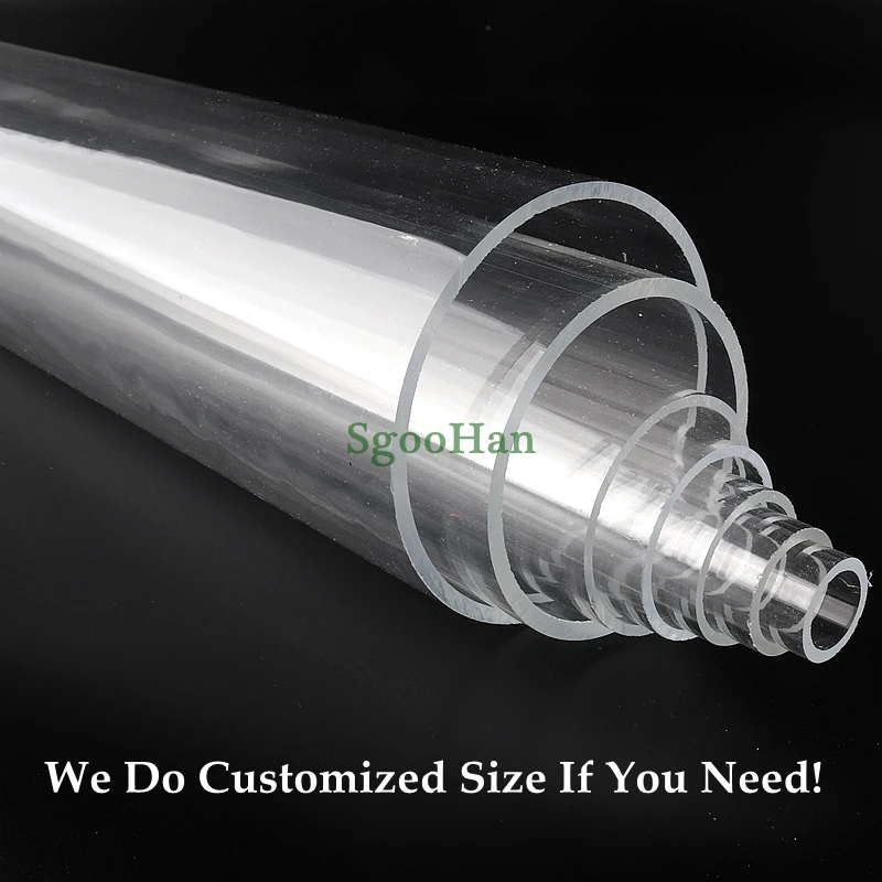1pc Length 50cm O.D 16~110mm Clear Plexiglass Acrylic Aquarium Fish Tank Tube Home DIY Filter Accessories Water Tank PMMA Pipe