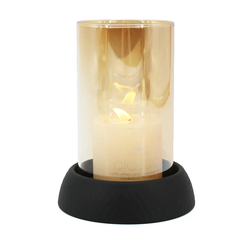 European iron candlestick black and white restaurant candle base retro metal Candlestick Holder candle holders