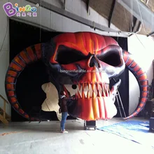 Изысканный ручной работы 7x2,4x4,3 mH надувной череп для украшения Хэллоуина/красный череп для демонстрации игрушек