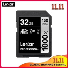 Оригинальная Lexar 1000X sd-карта UHS-II U3 SDHC 32 Гб карта памяти Carte SD скорость чтения до 150 МБ/с./с класс 10 картао де Мемория