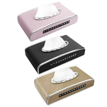 

Universal Leather Car Tissue Box Leather Non-Slip Multi-Function Stop Sign Armrest Box Creative Removable Paper Towel Cutlery Bo