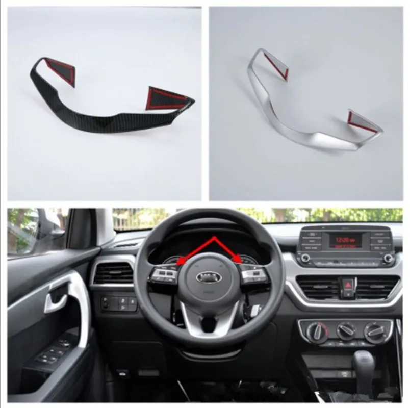 

ABS Carbon fiber Car Steering Wheel Panel Cover Frame Trim Sticker For KIA Sportage 2018
