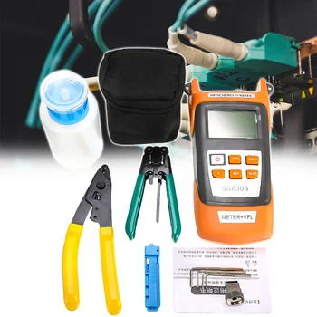 

Fiber Optic FTTH Tool Kit With FC-6S Fiber Cleaver Optical Fiber Power Meter Wire Stripper With Black Carry Bag