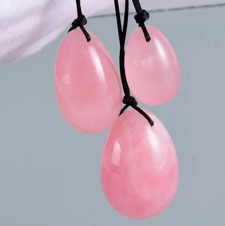 3 шт./компл. natual Нефритовое розовое кварцевое Нефритовое яйцо для упражнений Кегеля мышц тазового пола гимнастика для мышц влагалища яйцо для тренировки вагины мяч забота о здоровье