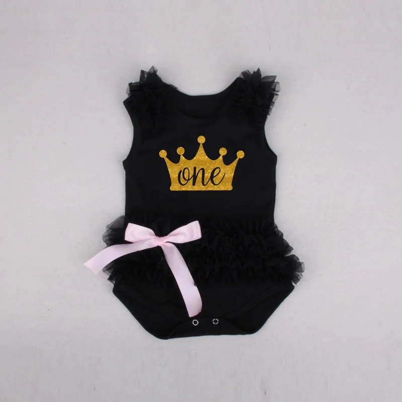

Foreign Trade Newborn Infant 0-6 Months Baby Princess Gauze Tutu Romper Crawling Clothes Decorative Pattern Gold Crown Skirt