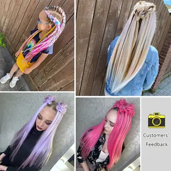 Miss Rola 24 Inches100g Yaki Straight Synthetic Hair Extension Pre Stretched Blonde Pink Jumbo Braids Wholesale Kanekalon Hair 2