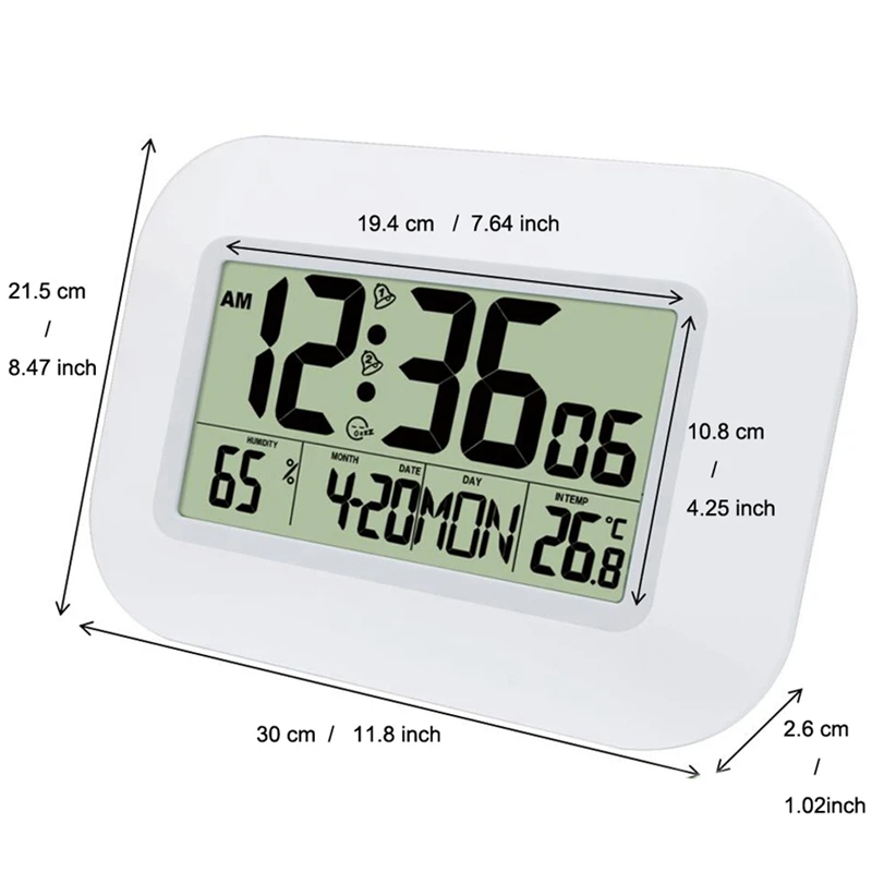 Цифровая настенная батарея для часов работает простой большой будильник c ЖК-дисплеем Температура Календарь Дата день для домашнего офиса