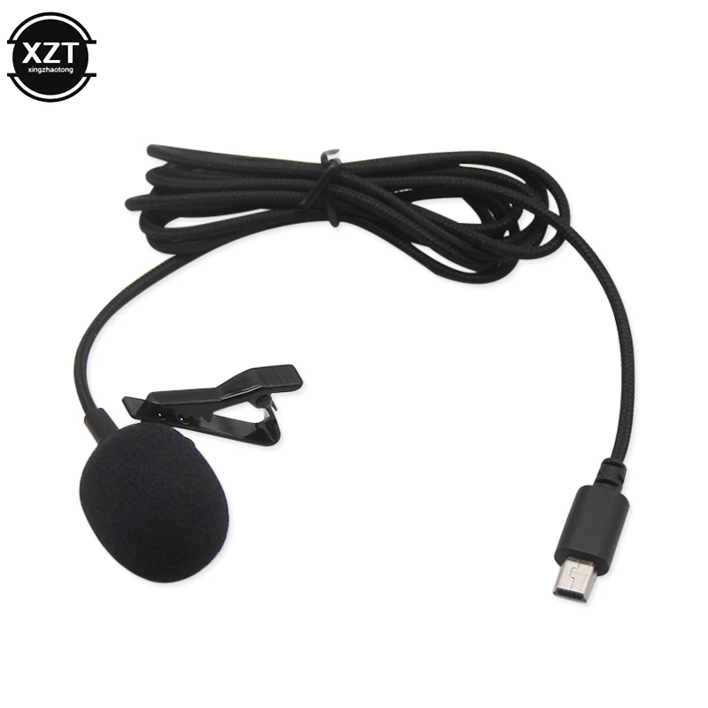 1.5m 유선 액티브 클립 DV Lavalier 미니 USB 마이크 Gopro Hero 3 3+ 4 액션 카메라용 스테레오 전문 클립온 마이크