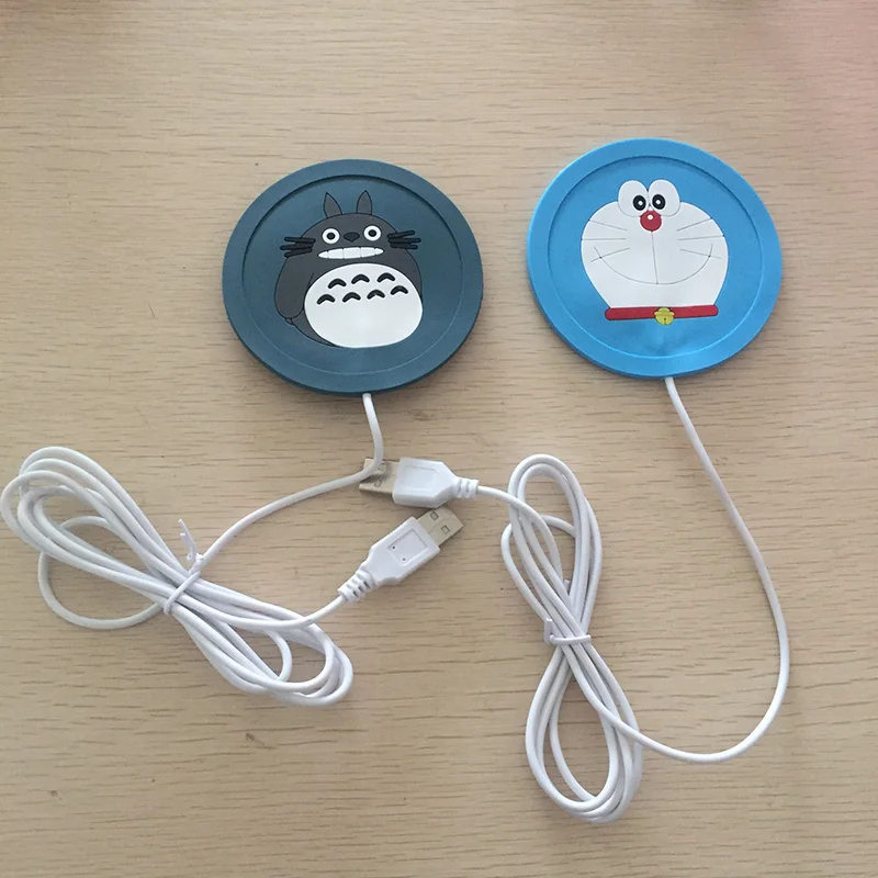 10pcs Portable USB Warmer Gadget PVC Thin Soft Cup-Pad Coffee Tea Drink Cartoon Usb Heater Tray Mug Pad For 5V Charger Switch