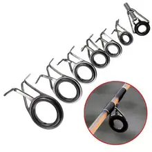 

75% Discounts Hot! 7Pcs Mixed Size Fishing Rod Guides Tip Top Eye Line Rings Building Repair Kit