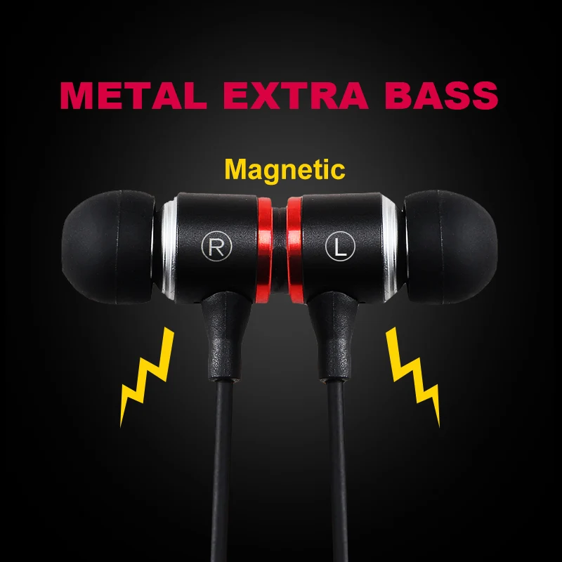 Lecolli Wireless Sports Bluetooth Headset Metal In ear Heavy Bass Line Control Unisex High Sound Quality