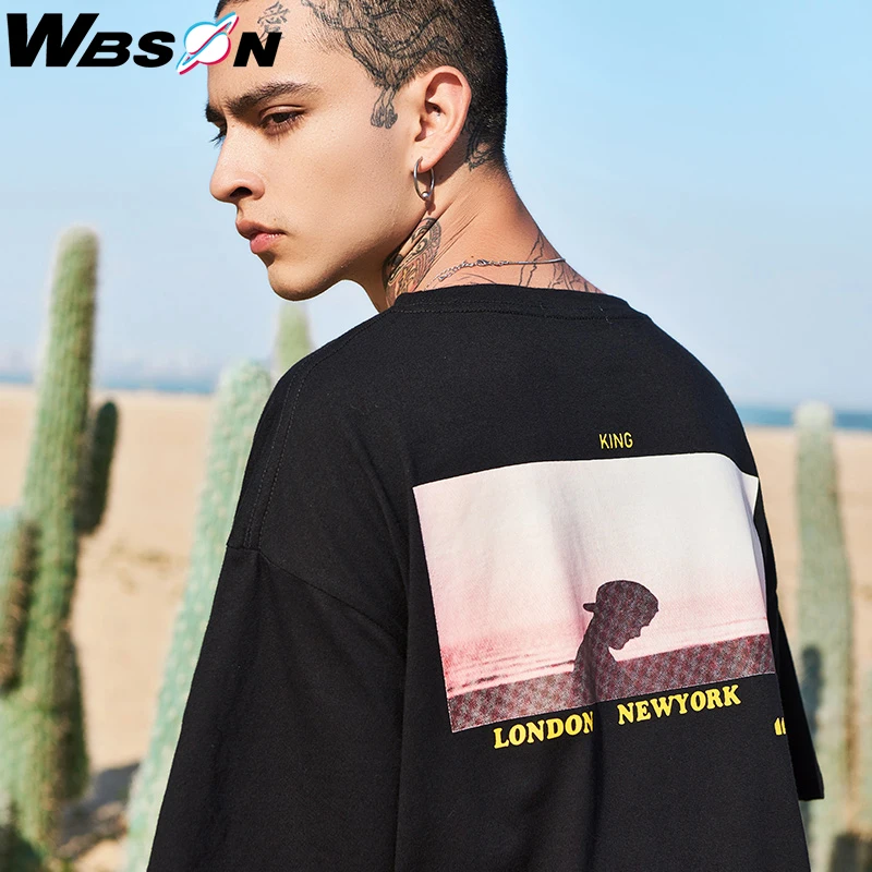 

Wbson Men's Hong Kong Style Round Neck Printing T-shirts Summer Casual Half Sleeved Short Sleeve Male X1911057