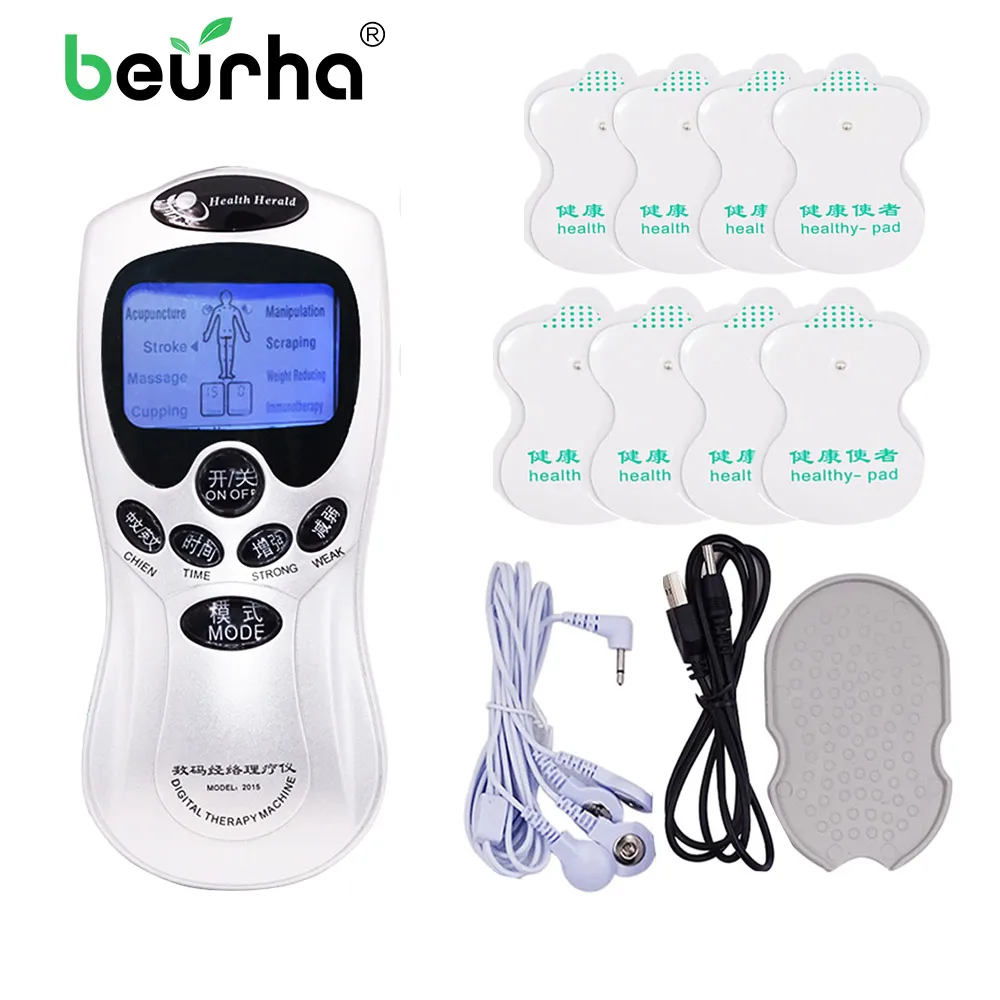 

8 in 1 Electric Tens Acupuncture Digital Machine Neck Back Body Massage Slimming Tuina Therapy Pulse Muscle Relax Health Care