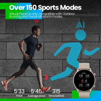 Global Version Amazfit GTR 3 GTR3 GTR-3 Smartwatch 46mm Zepp OS Alexa Built-in GPS Smart Watch  Over 150 Sports  Modes 5