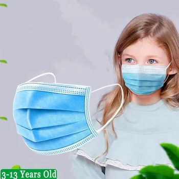 

In Stock! 20/50/100 Pcs Child Kids Face Mask 3-13 Years Old Mask Masque 3 Layer Disposable Elastic Mouth Breathable Mascherina