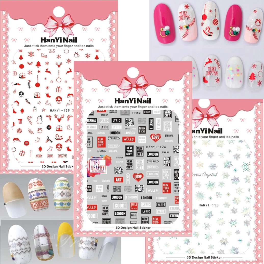 Diy ファッション 3d 韓国ブランドロゴネイルステッカー自己粘着 Diy ステッカー Decals Tips マニキュアネイルアートデカールステッカー爪のための Aliexpress Beauty Health