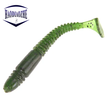 

10pcs /bag 75mm 3g Wobbles Fishing Locks T Tail worms Soft bait Artificial silicon Soft bait Bass carp set up Pesca YU269