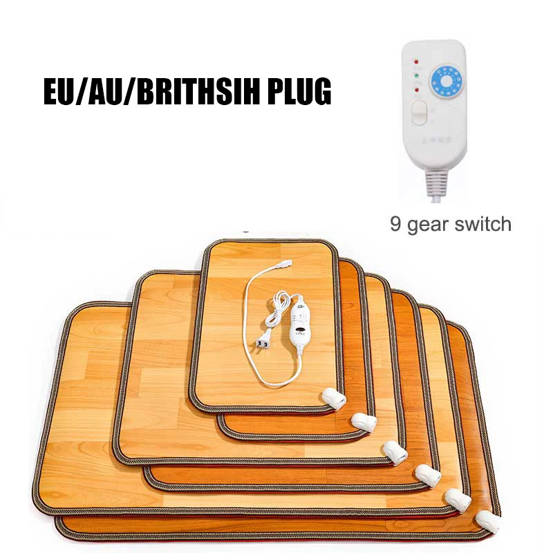 220V EU Leather Heating Foot Mat Warmer Electric heater Heating Pads Waterproof Feet Leg Warmer Carpet Thermostat Warming Tools 6
