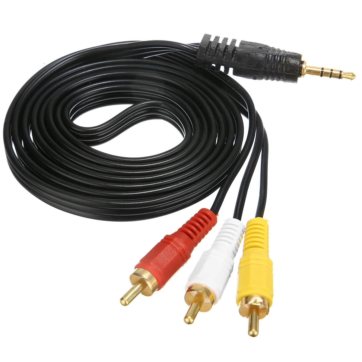 

1.5M RCA Cable Male to 3 RCA 3.5mm Jack Adapter Audio AUX Video AV Cable Cord For DVD Player Recorder VCR TV