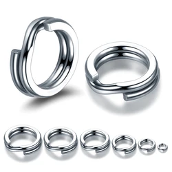 50 or 100 pcs Stainless Steel Split Ring Heavy Duty Fishing Double Ring Connector Fishing Accessories For Fishing Hook Snap Lure