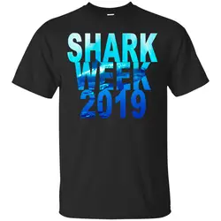 Акулы веер неделя 2019 забавная Акула графика любит мужской черный размер винтафутболка Винтажная футболка рубашка