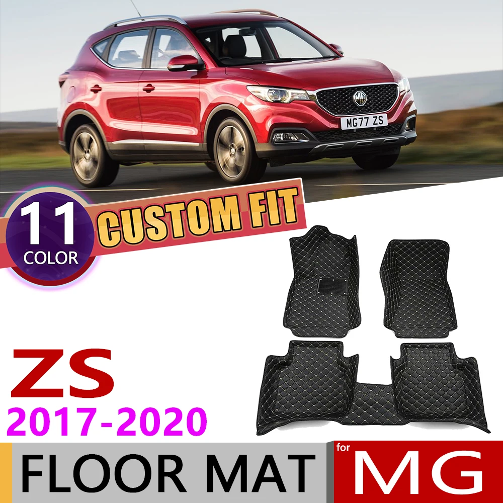 Baratos Alfombrillas de cuero de coche personalizadas para MG ZS SUV 5 asientos 2017 Waterproof 2020 impermeable Anti sucio alfombrilla de coche accesorios de alfombra 2018 2019