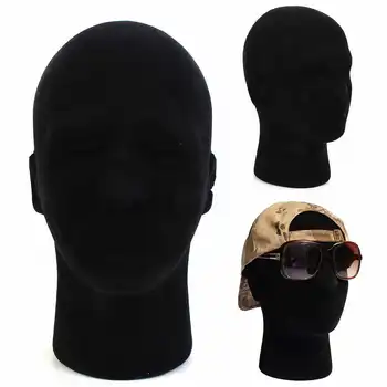

11 Inch Black Practical Foam Male Mannequin Head Wigs Glasses Cap Display Holder Stand Model Drop Shipping Wig Head