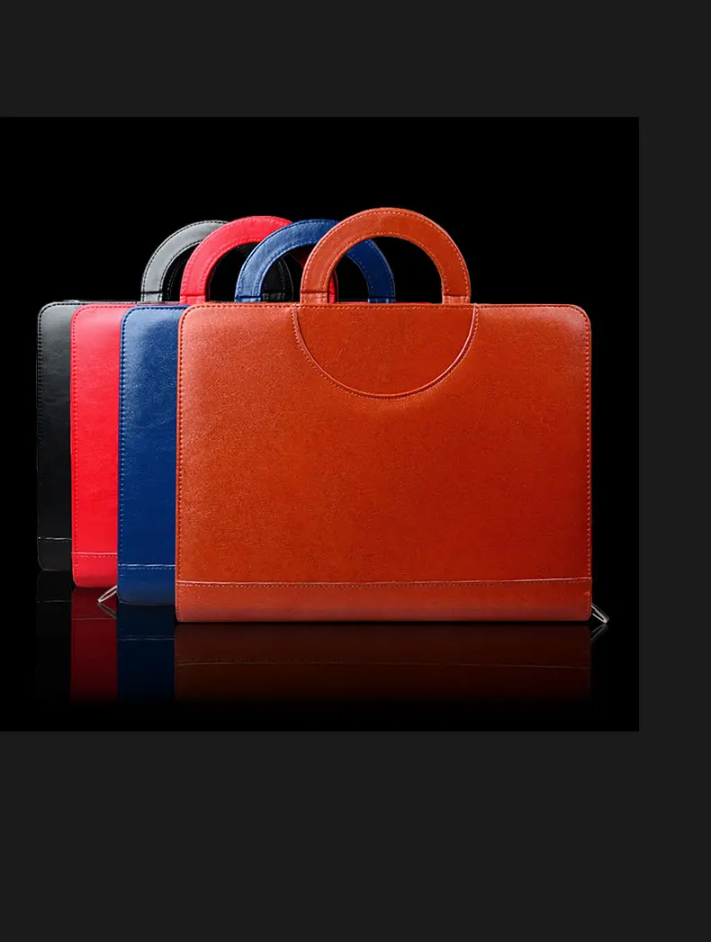 

A4 Document folder PU Leather Portable With Calculator Multifunction office supply Business Padfolio Briefcase Folder manager
