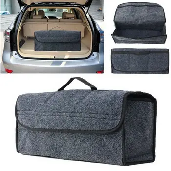 

Newest Heavy Duty Collapsible Car Boot Organizer Foldable Shopping Tidy Storage Car Storage Box Grey Car Storage Boxes