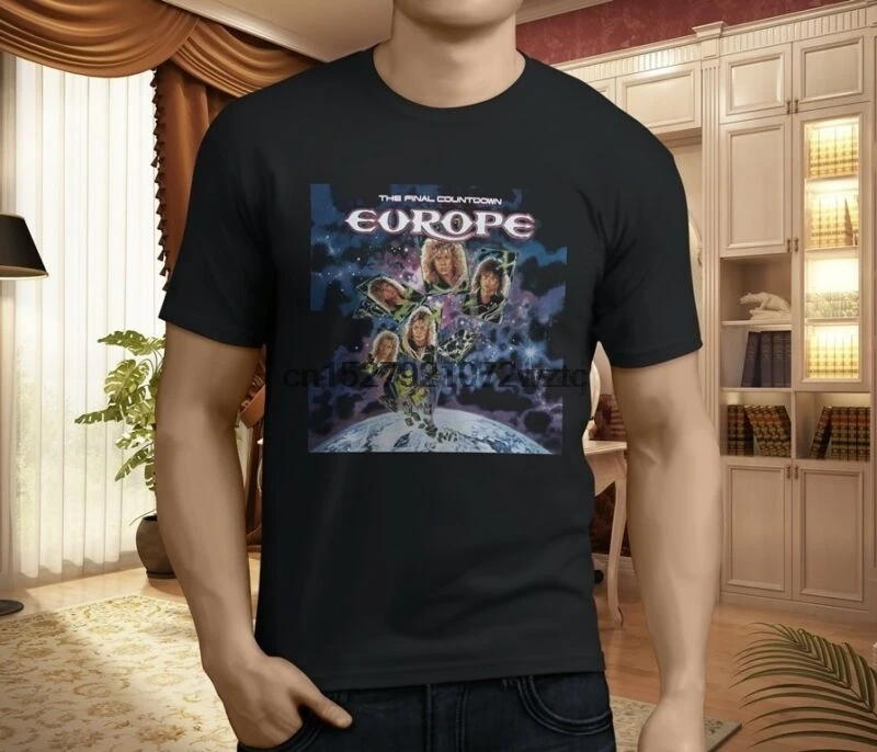 

New EUROPE The Final Countdown Rock Band Legend Men Black T-Shirt Size S-3XL