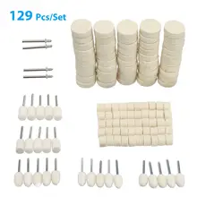 

Hoting selling 129 pcs Shank Fine Wool Finishing Ball Wheels Buffing Polishing Rotary Tool Machine Brush Burr Removal Deflash