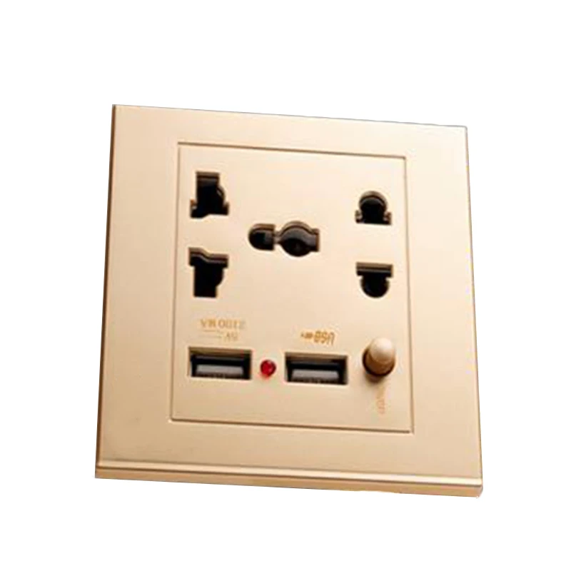 USB розетка электрическая вилка Двойная зарядка ПК Крытый AC 110-265V Панель 10A