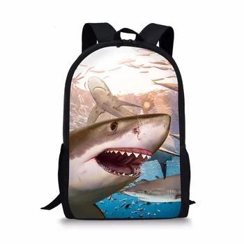 

THIKIN Great White Shark 3D Print School Backpacks for Boys Book Bags Satchel Kids Schoolbags Mochila Custom Escolar Infantil