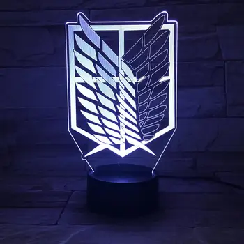 

Anime Attack on Titan Night Light Led Logo Children Kids Boys Gift Manga Japanese Anime Bedroom Desk Lamp Shingeki no Kyojin