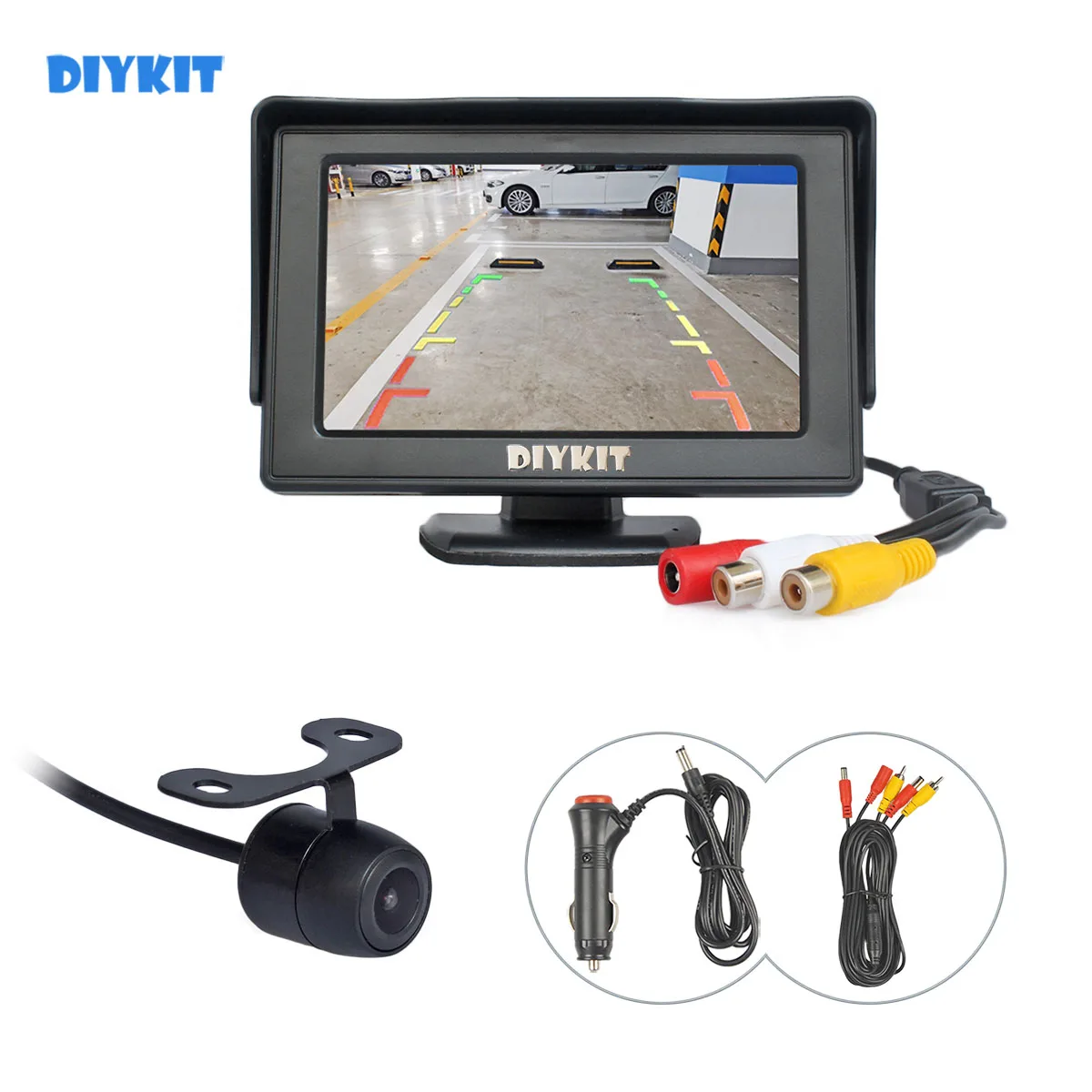 

DIYKIT 2In1 Car Parking System Kit 4.3" TFT LCD Color Rearview Display Monitor Waterproof Reversing Backup Rear View Camera