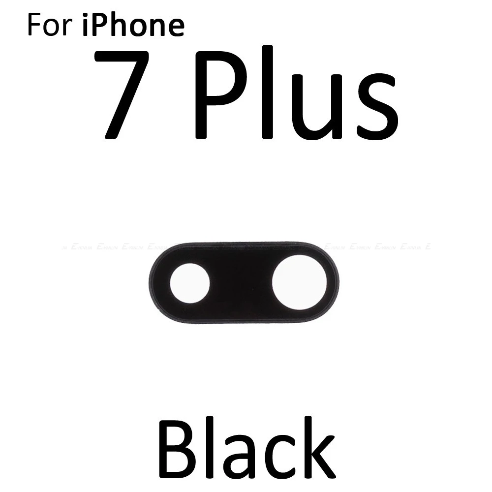Новое заднее стекло объектива камеры кольцо Крышка для iPhone X 7 8 плюс с рамкой держатель запасные части - Цвет: Black 7 Plus