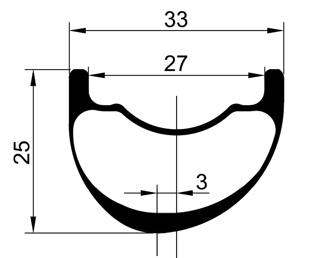 33mm asymmetric mtb carbon rims