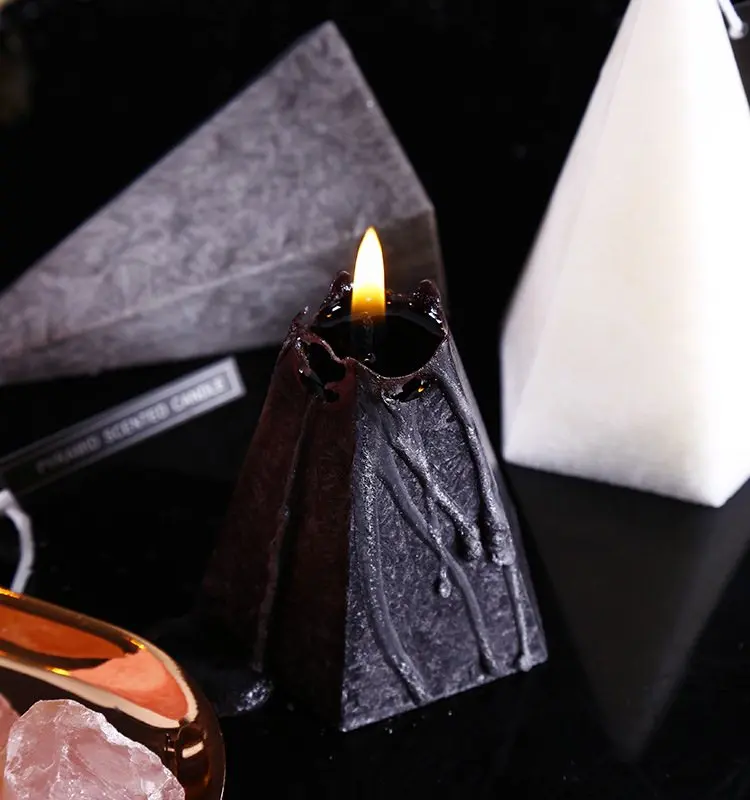 

Geometric Cone-Shaped Essential Oil Scented Candle Simple Home Fragrance Decorations Bedroom Dining Table Candlelight Dinner