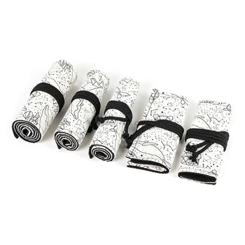 

Constellation 12/24/36/48/72 Hole Canvas Roll Pen Curtain Pencil Bag Case Makeup