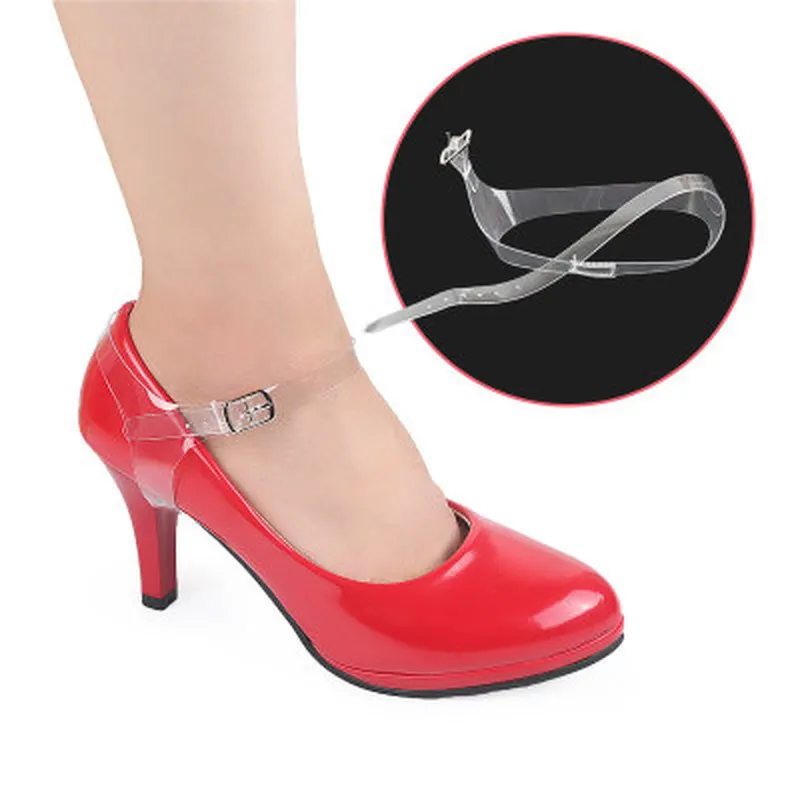 

2019 New 2pcs Shoe Strings Transparent Invisible Women High Heels TPU Band Ankle Straps Fixed Garland Laces Wholesale