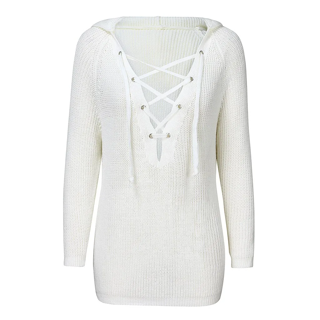 Women Sweater Lace-up Sweater Knitted Sweaters For Women Winter Long Sleeve Tops Off Hooded Pullovers Female Jumper Sweater 2020 Women Sweater Lace-up Sweater Knitted Sweaters For Women Winter Long Sleeve Tops Off Hooded Pullovers Female Jumper Sweater 2020