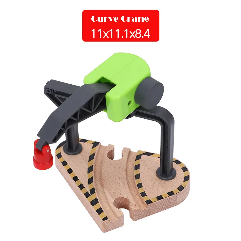 All Kinds of Crane Tender Wooden Magnetic Train Track Railway Accessories Compatible Biro All Brands Wood Track Educational Toys 5