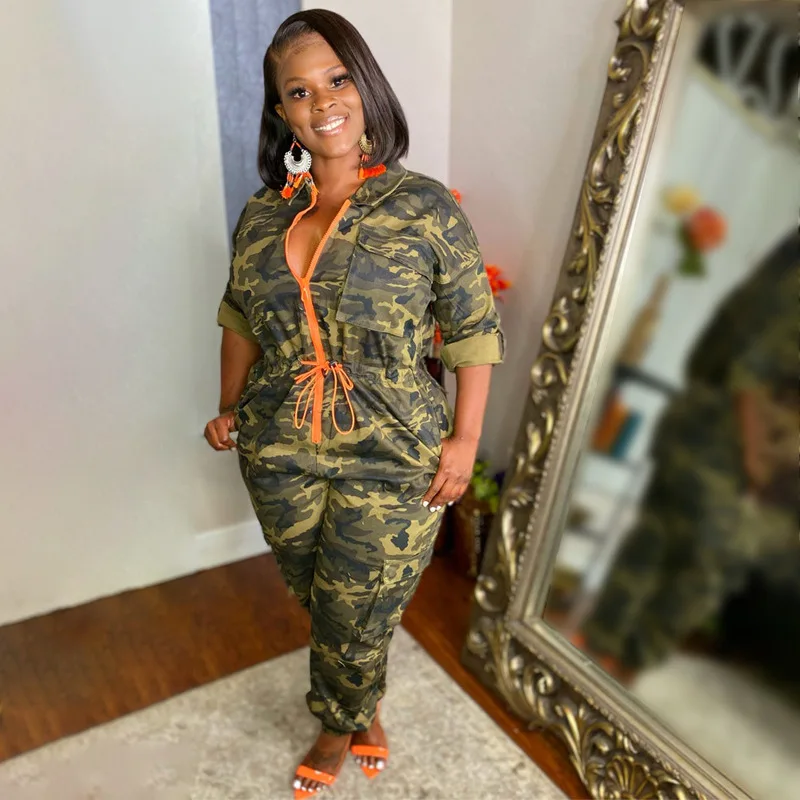 Camouflage Printed Jumpsuit Women 