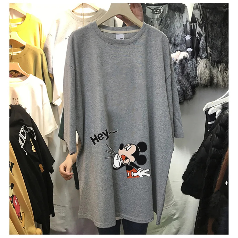 Disney Shirts Hey Mickey Mouse Print Blouses Summer Graphic Casual Female Clothes Tops Tee Korean Style Lady Fashion Shirts