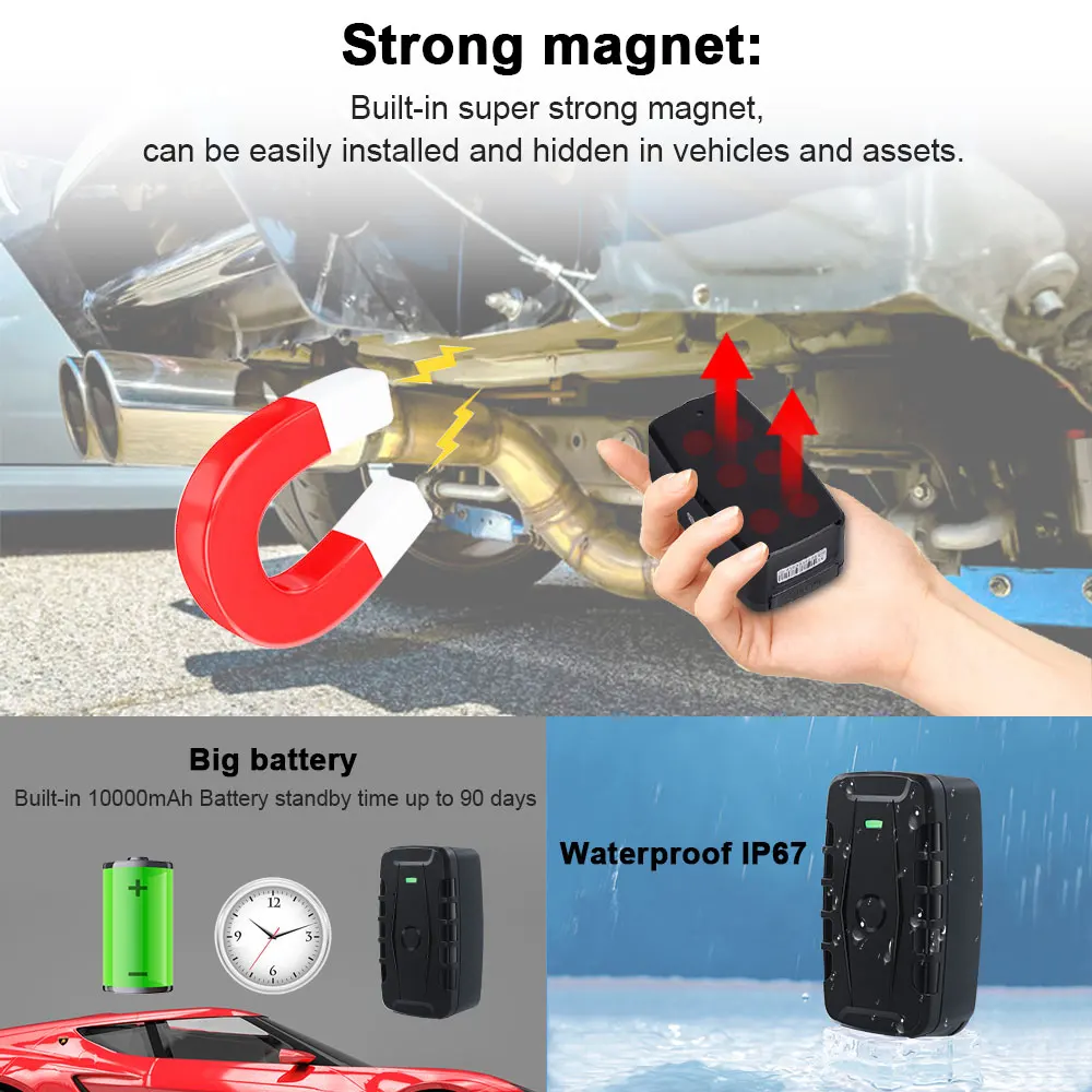 Real FDD LTE 4G GPS Asset Tracker Locator LK900B Vehicle Car GPS Tracking Big Battery 10000mAh Free APP