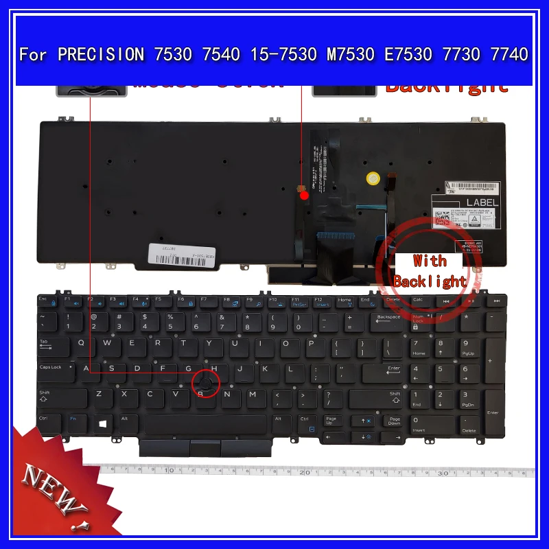 Tastiera Del Computer Portatile Per Dell Precision 7530 7540 15-7530 M7530 E7530 7730 7740 Notebook Sostituisci Tastiera