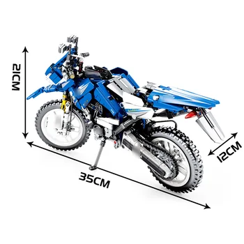 

701702 799pcs technic blue pullback cruising motorcycle motorbike building blocks Toys For Children